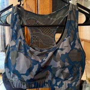 ZYIA Camo Sports Bra - Blue and Gray